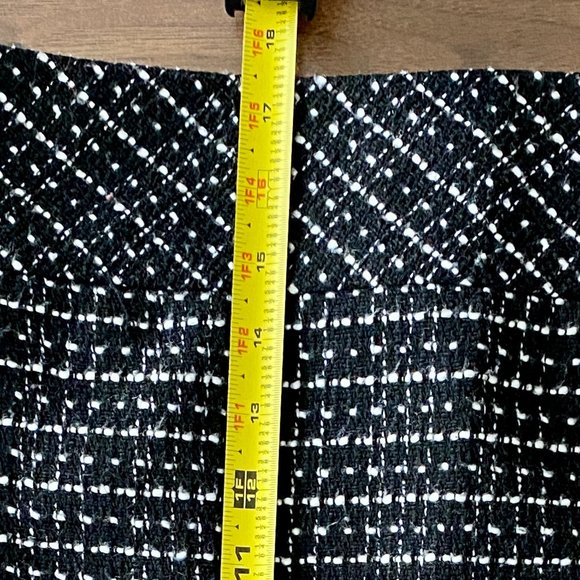 LOFT Black and White Wool Blend Skirt, - Picture 5 of 7
